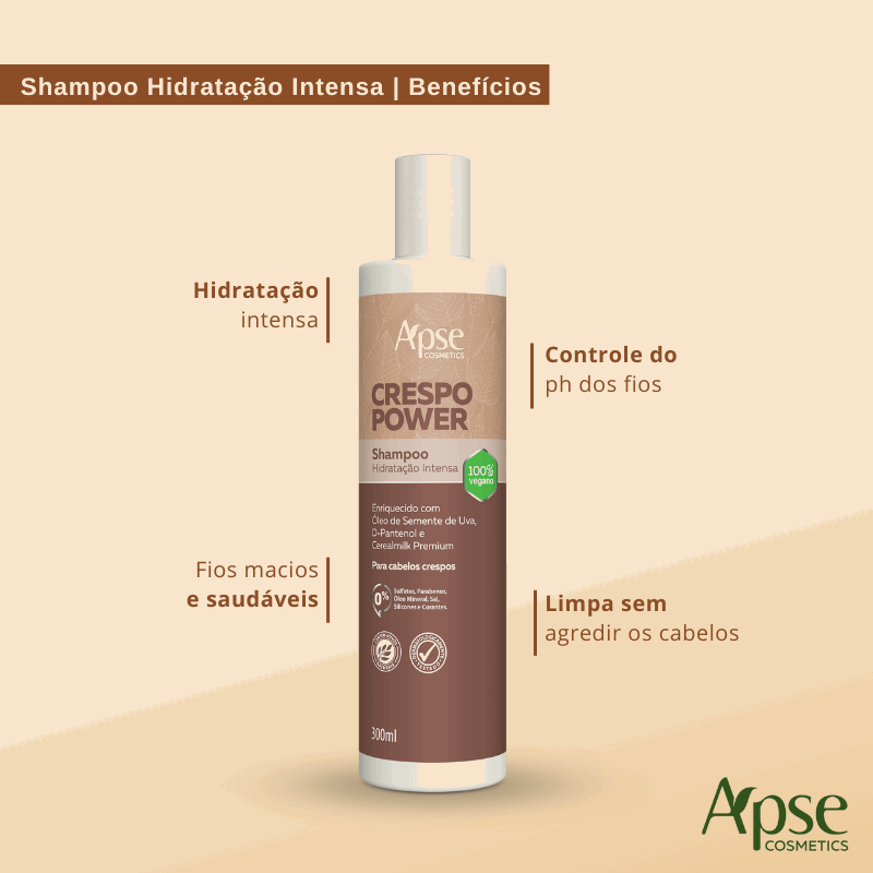 Kit Crespo Power - Shampoo, Máscara e Creme de Pentear (3 itens)
