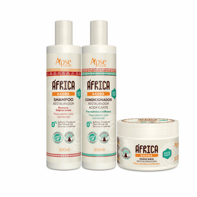 Kit África Baobá - Shampoo, Condicionador e Máscara (3 ITENS)