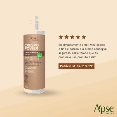 Creme de Pentear Nutritivo Crespo Power 1000ml - No Poo / Low Poo - Ação Condicionante